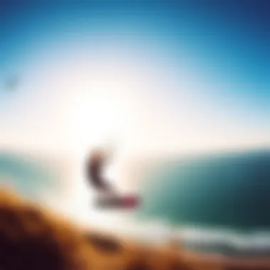 Panoramic view of a kitesurfing spot in the Algarve