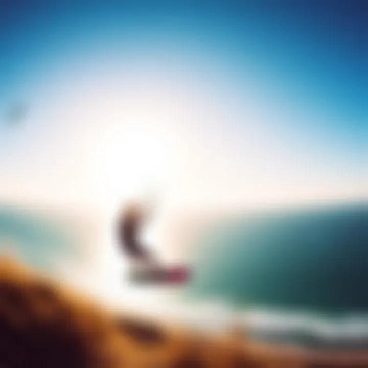 Panoramic view of a kitesurfing spot in the Algarve