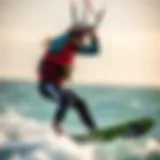 Stylish kitesurfing gear in action