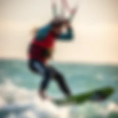 Stylish kitesurfing gear in action