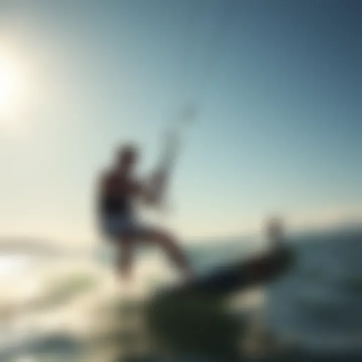 Kitesurfers enjoying a sunny day on the water