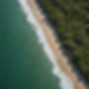 Aerial view of a kitesurfing competition in Costa Rica