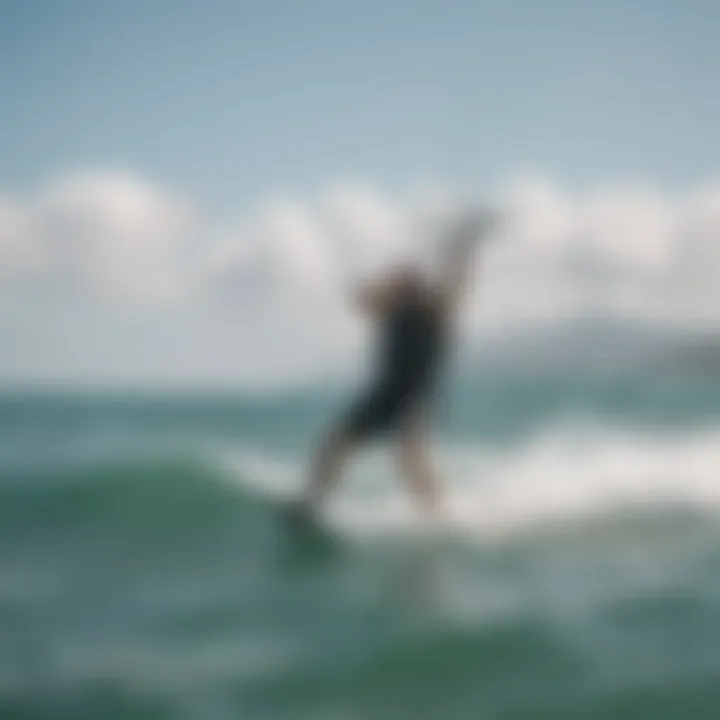 An instructor teaching kitesurfing techniques to students