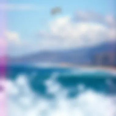 Scenic coastline perfect for kitesurfing in Honolulu