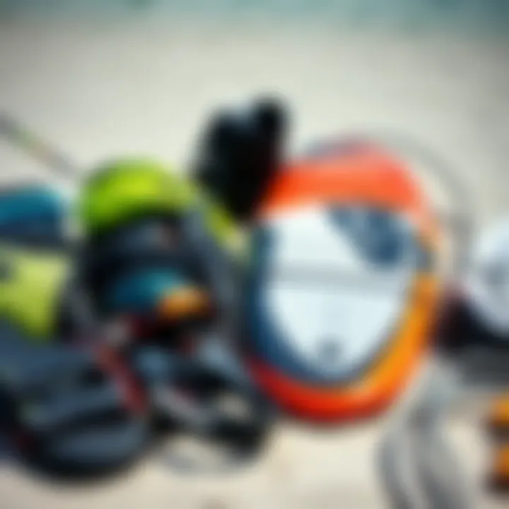 Kitesurfing Equipment and Gear Kitesurfing equipment and gear laid out