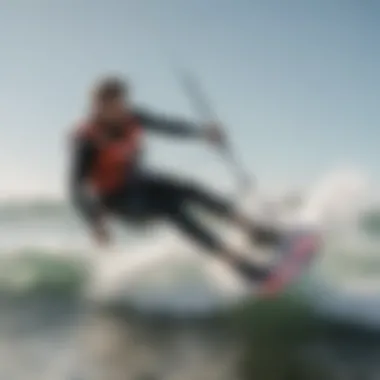 A kitesurfer gliding over the waves of Cape Town