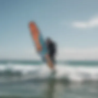 Instructional session on kitesurfing at a beach school