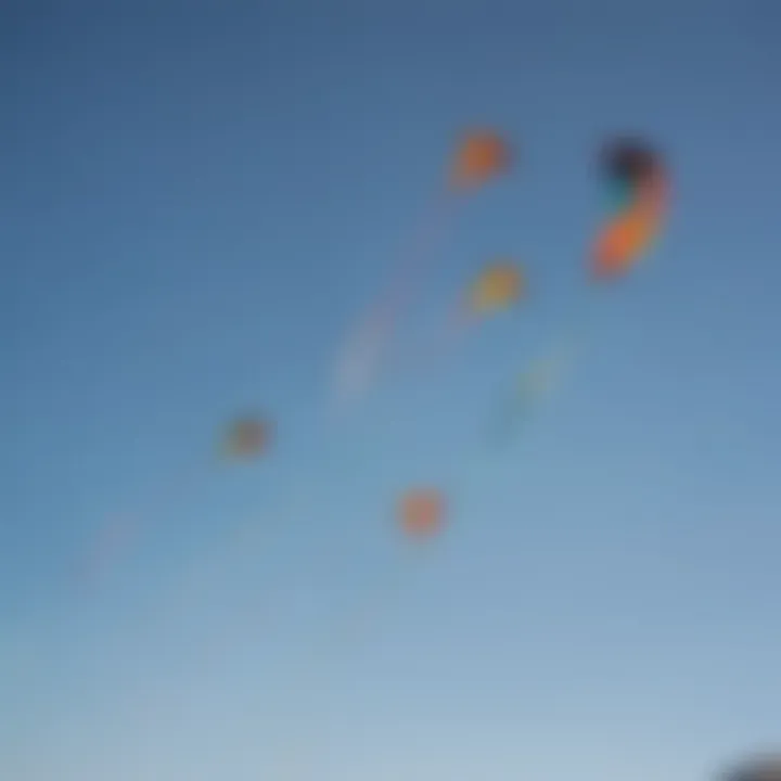 Colorful kites soaring in the clear sky over Cape Town