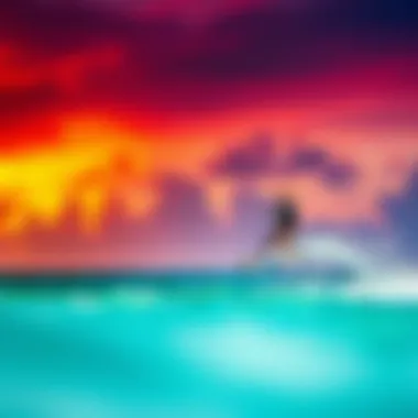 Breathtaking Kitesurfing Locations A scenic kitesurfing destination with vibrant sunsets
