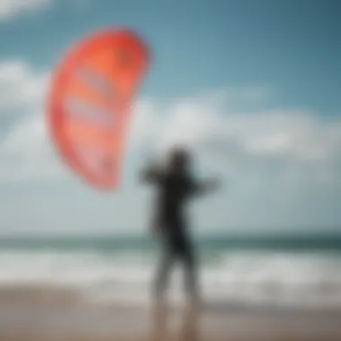 Instructor demonstrating kite handling techniques