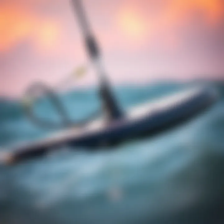 Close-up of a KT foil board showcasing its sleek design