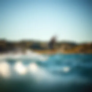 A rider effortlessly gliding over the water on a KT foil board