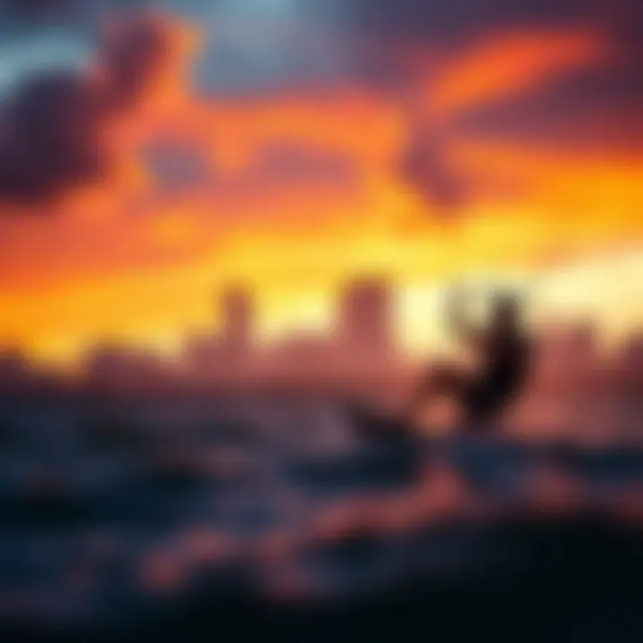 Stunning Sunset Ideal for Evening Kiteboarding Sessions Sunset over Lake Worth showcasing perfect kiteboarding weather