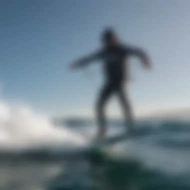 Kiteboarder performing advanced maneuvers with a foil board