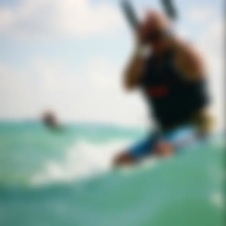 A kiteboarder wearing the Liquid Force Impact Vest in action on the water