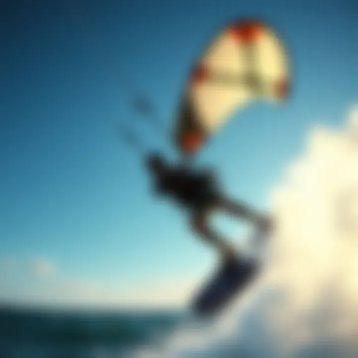 Close-up of Loop Slingshot Execution Close-up of kite and rider during a loop slingshot execution