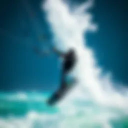 Dynamic kiteboarding maneuver showcasing the loop slingshot