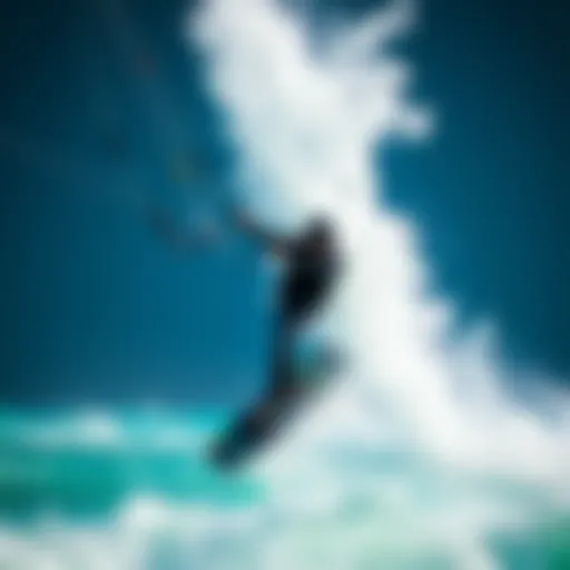 Dynamic kiteboarding maneuver showcasing the loop slingshot