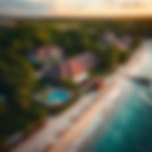 Aerial view of Coconut Bay Resort showcasing the lush landscapes and beachfront.