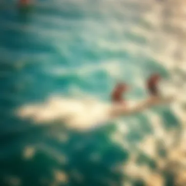 An aerial view of kiteboarders in action, showcasing their skills.