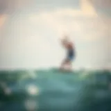 Kiteboarding in light winds with a vibrant kite