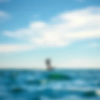 Gliding Through Serenity: The Art of Low Wind Navigation A stunning view of a kiteboarder navigating calm waters