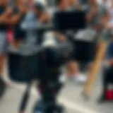 Professional camera setup with lens and tripod