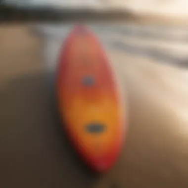 Artistic display of a custom Matador surfboard showcasing its unique design elements