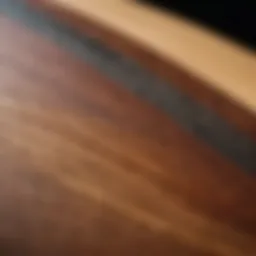 An intricate close-up of Matador surfboard craftsmanship showcasing unique design elements.