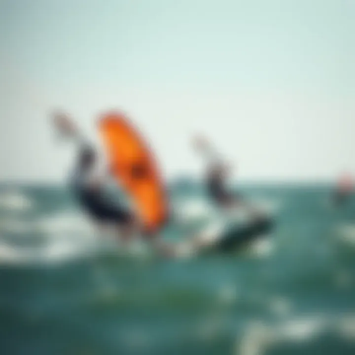 Kiteboarding Near Montauk Airport Kiteboarders enjoying the waves near Montauk Airport