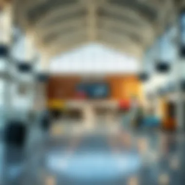 Inside Montauk Airport Terminal Interior view of the airport terminal with modern amenities