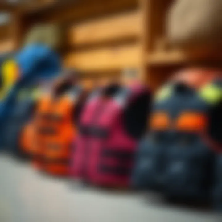 Diverse Options of Mystic Impact Vests Selection of different sizes and colors of Mystic Impact Vests
