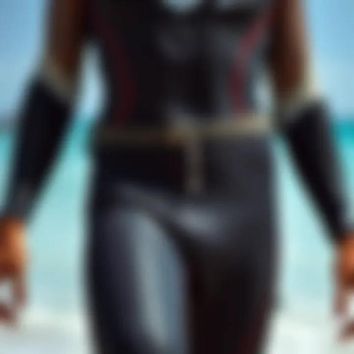 Aesthetic Design Elements of Mystic Marshall Wetsuit Design elements of the Mystic Marshall wetsuit highlighting its aesthetic appeal.