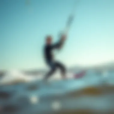 Performance in Action: Mystic Marshall Wetsuit Kiteboarder wearing the Mystic Marshall wetsuit in action on the water.