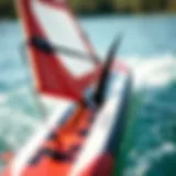 Close-up view of Naish inflatable wing board design showcasing unique features