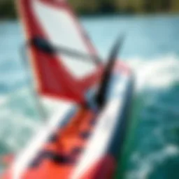 Close-up view of Naish inflatable wing board design showcasing unique features