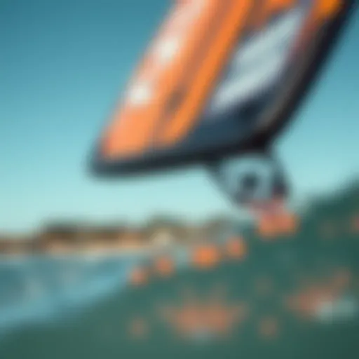 Close-up of Naish wing foil board showcasing its sleek design