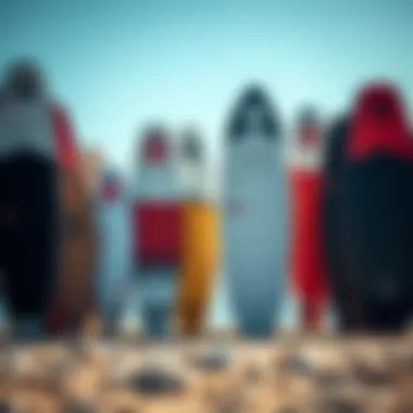 Variety of Naish wing foil boards with different sizes and shapes