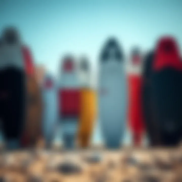 Variety of Naish wing foil boards with different sizes and shapes