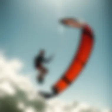 Aerodynamic principles illustrated through kite surfing sail in action