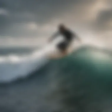 Rider carving through waves on an Ocean Rodeo board