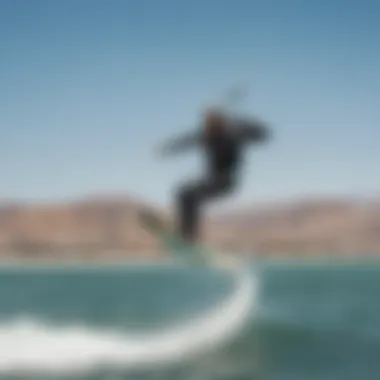 A kiteboarder enjoying the waters of La Paz