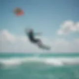 Kite surfer gliding over the turquoise waters of Miami Beach