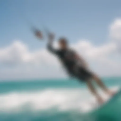 Kitesurfing instructor demonstrating techniques