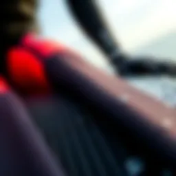 A close-up view of high-quality wetsuit material showcasing flexibility and durability.