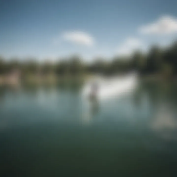 A breathtaking view of the wakeboarding lake at Quest Wake Park