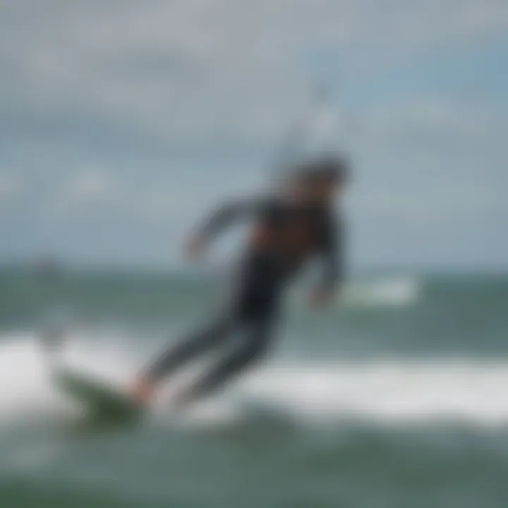 Kiteboarder utilizing a quiver pack in varied wind conditions