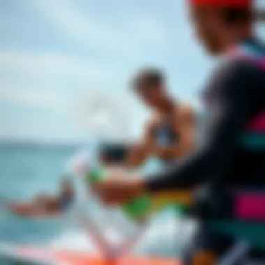 Kiteboarders Enjoying Hygiene with RinseKit Kiteboarders using RinseKit after a session