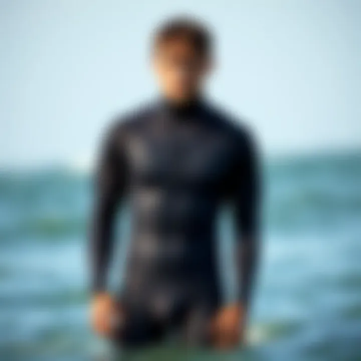 An individual wearing a well-fitted wetsuit, demonstrating proper fit and comfort.