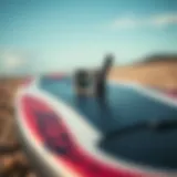 A detailed view of a Slingshot foil board showcasing its sleek design and advanced materials